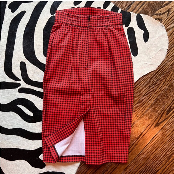 Pinup Couture Red and Black Checkered Pencil Skirt - Picture 2 of 5